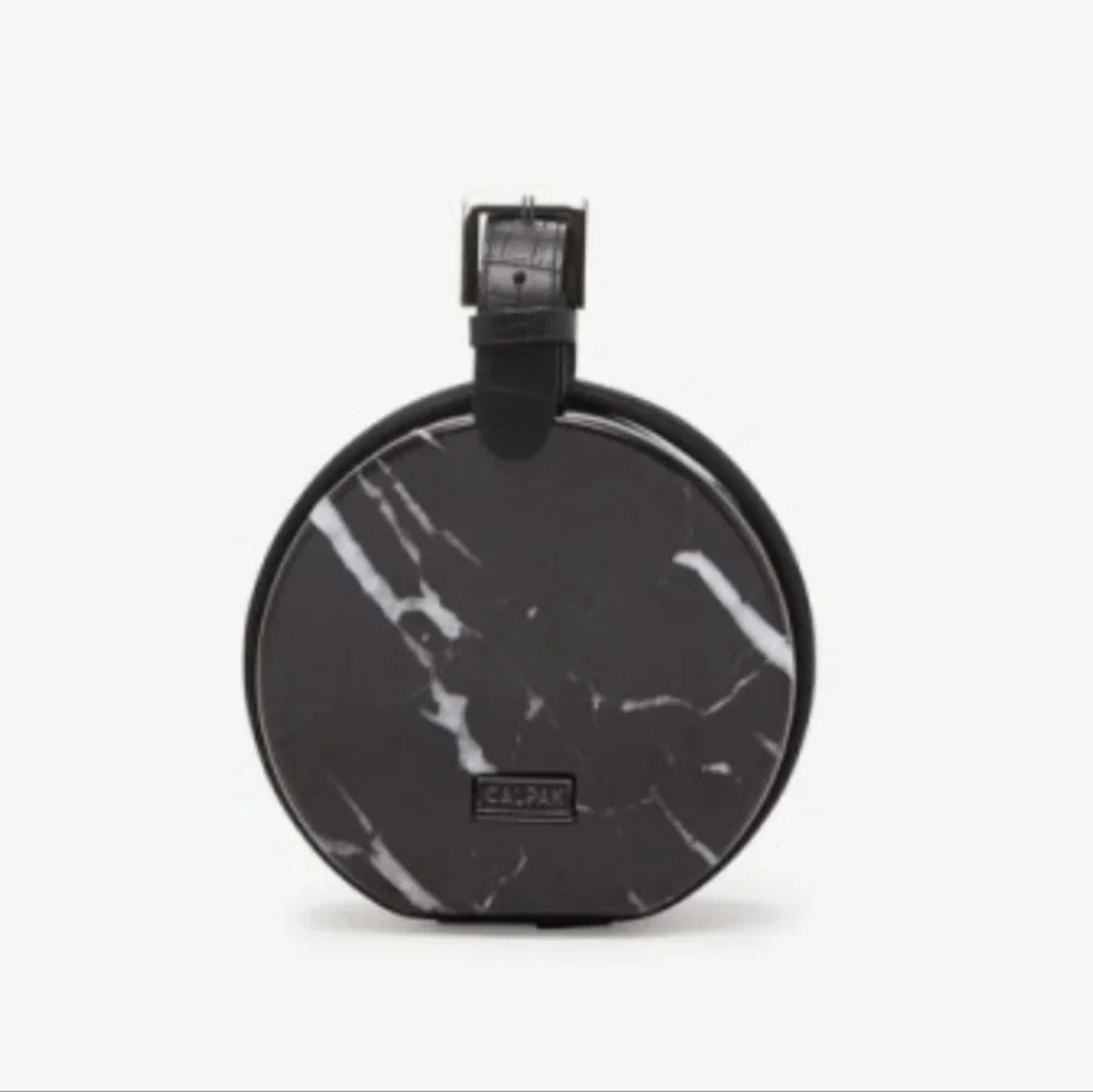 CALPAK Baye Mini Hatbox Luggage Overnight Carryon Small Suitcase Black Marble